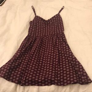 Loft purple fit and flare dress